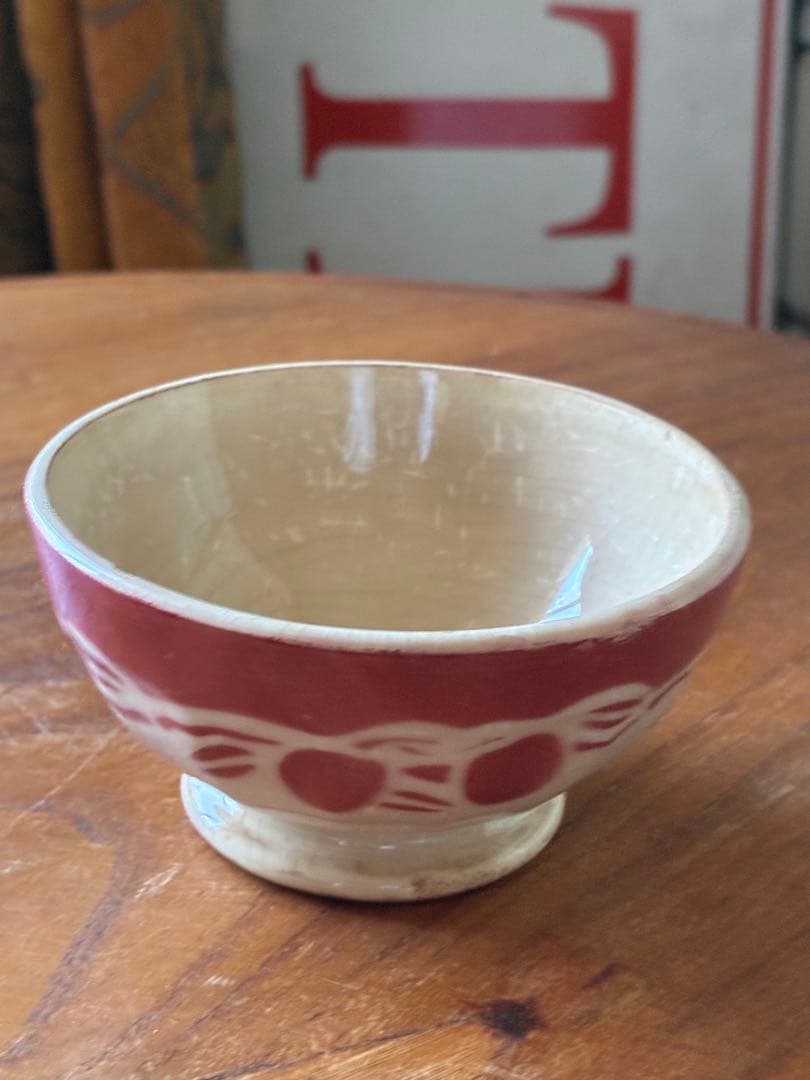 フランス　アンティーク　カフェオレボウル　ムーランデルー　林檎　さくらんぼ　レア