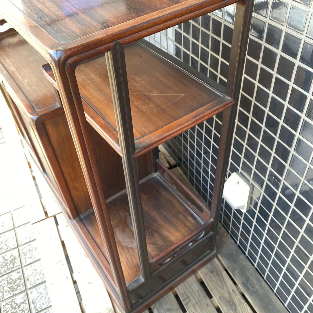 時代物 蒔絵飾り棚 紫檀 骨董品 古家具 店舗什器 箪笥 古美術