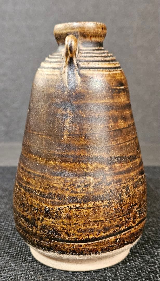 時代古作品❗】タイ古陶磁器　東南アジア古陶磁器　宋胡録　鉄釉　花入れ　海上がり品