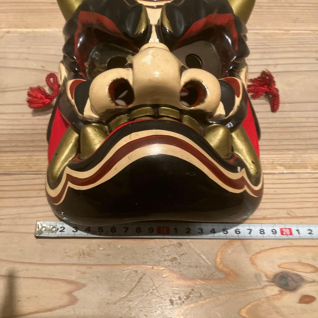 備中神楽面　田邊聖祐　建御名方命　鬼面　木彫　能面　狂言　お面　伝統芸能