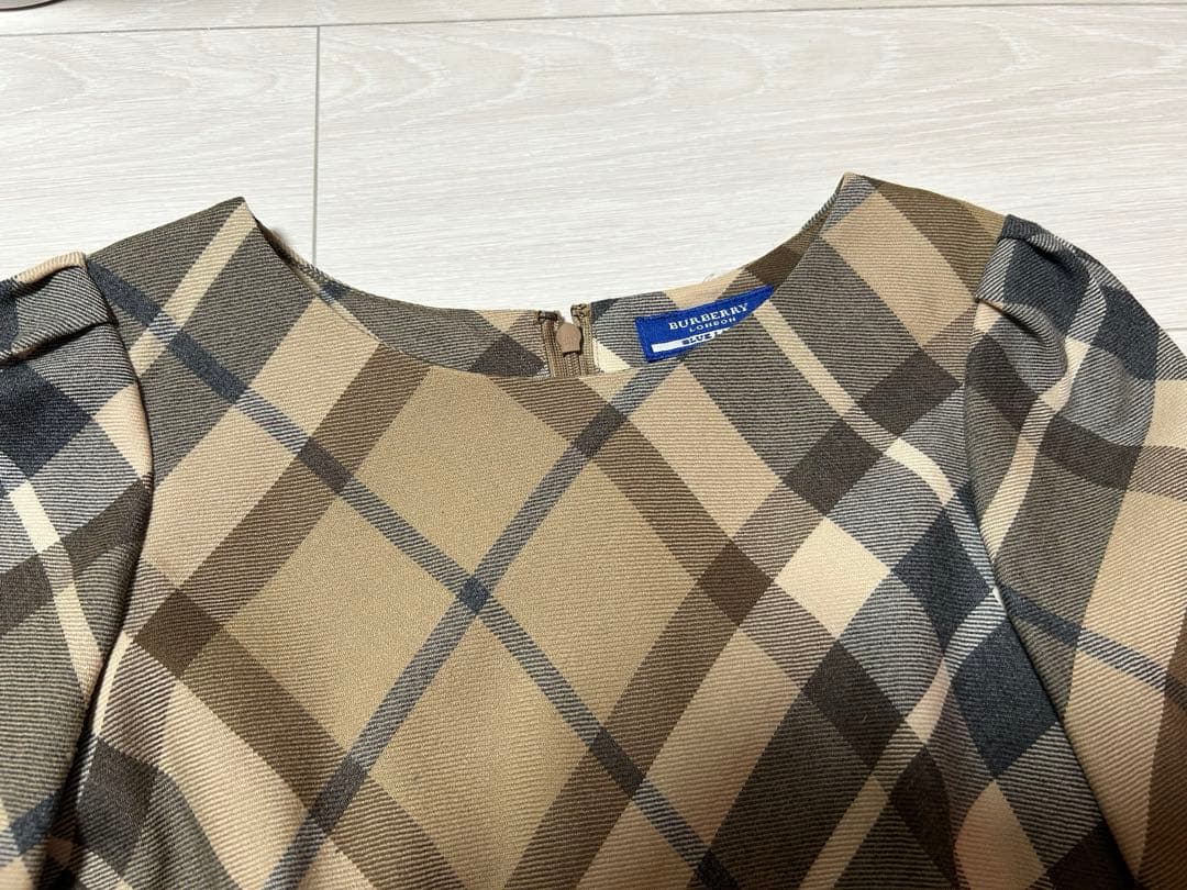 美品BURBERRYノバチェック ウール ワンピース 七分袖 36 色違い2点