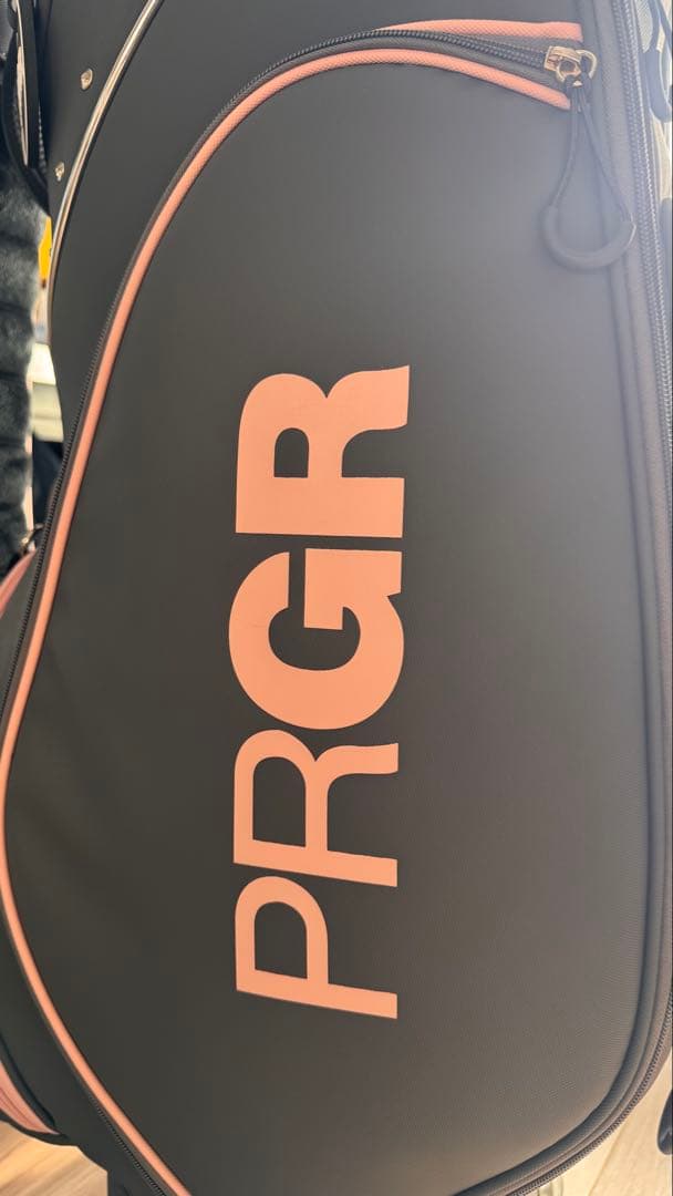 PRGR キャディバッグ グレー/ピンク 9inch 2輪タイプ