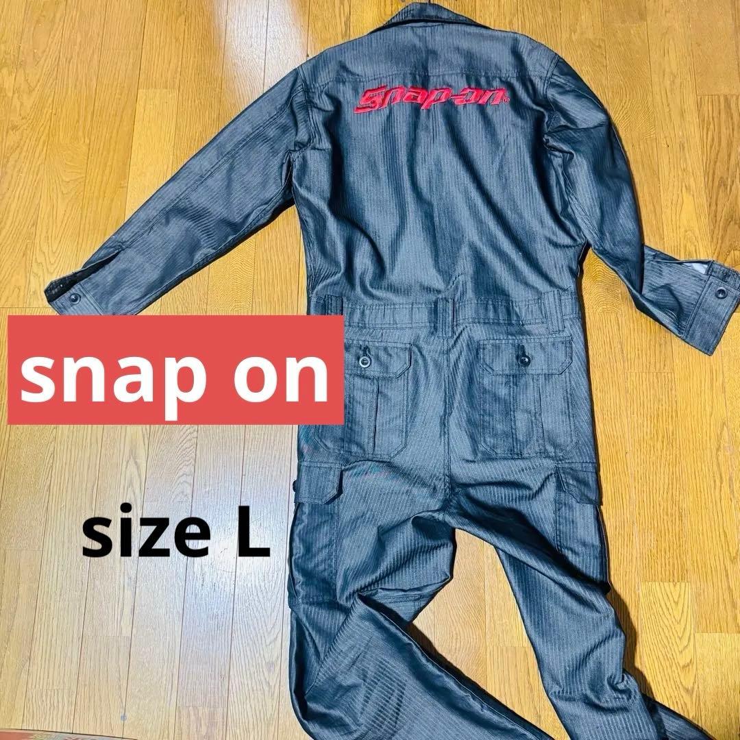 値下げ⭐︎Snap-on ストライプ オーバーオール