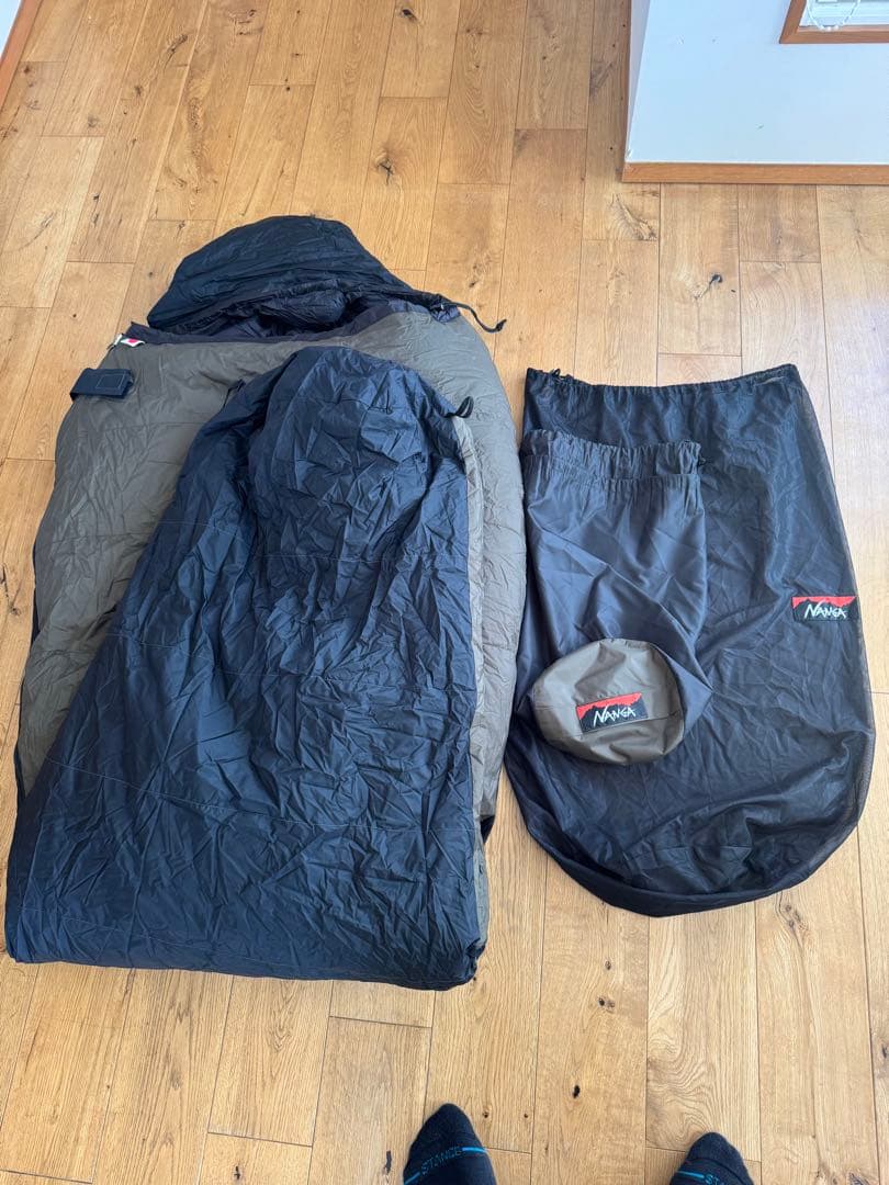 NANGA 寝袋 日本製 ダークグレー/ブラック