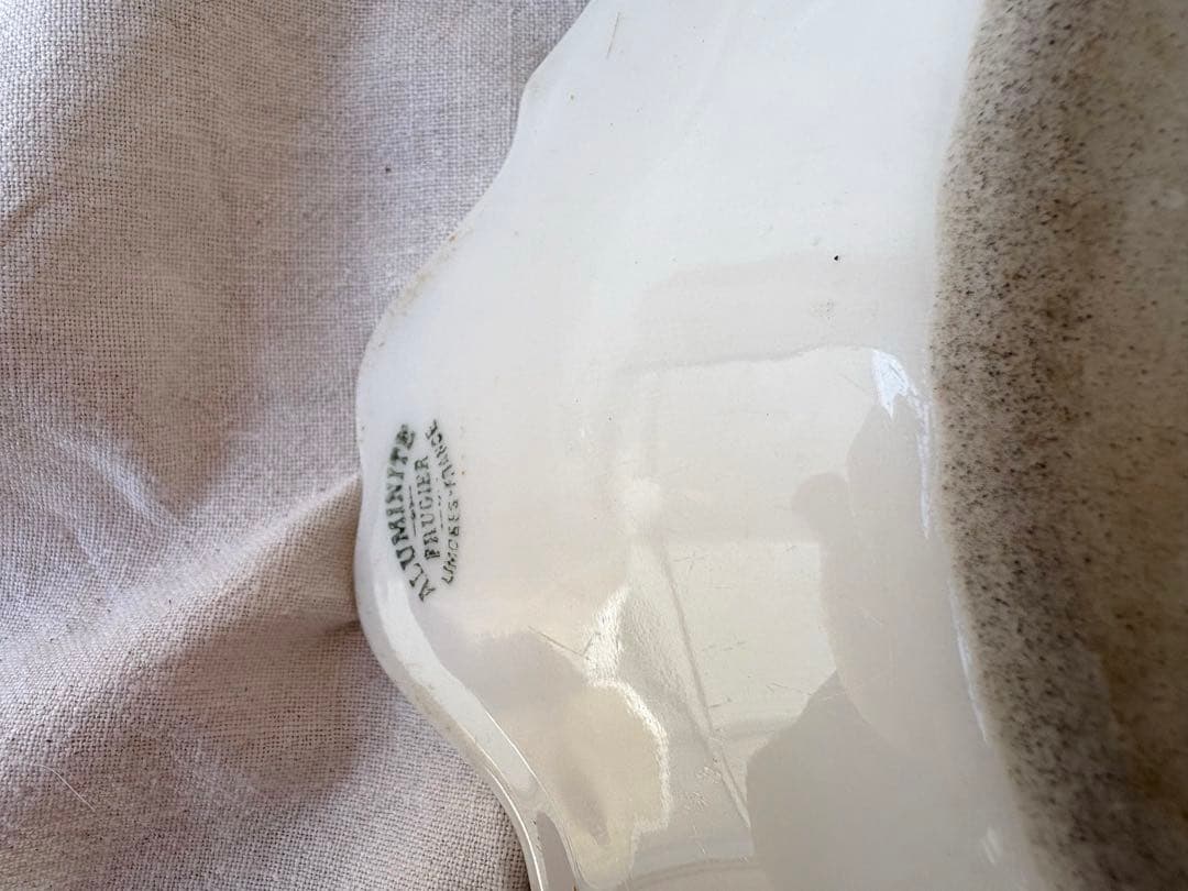 フランスアンティーク　リモージュ窯　ALUMINITE FRUGIER 深皿