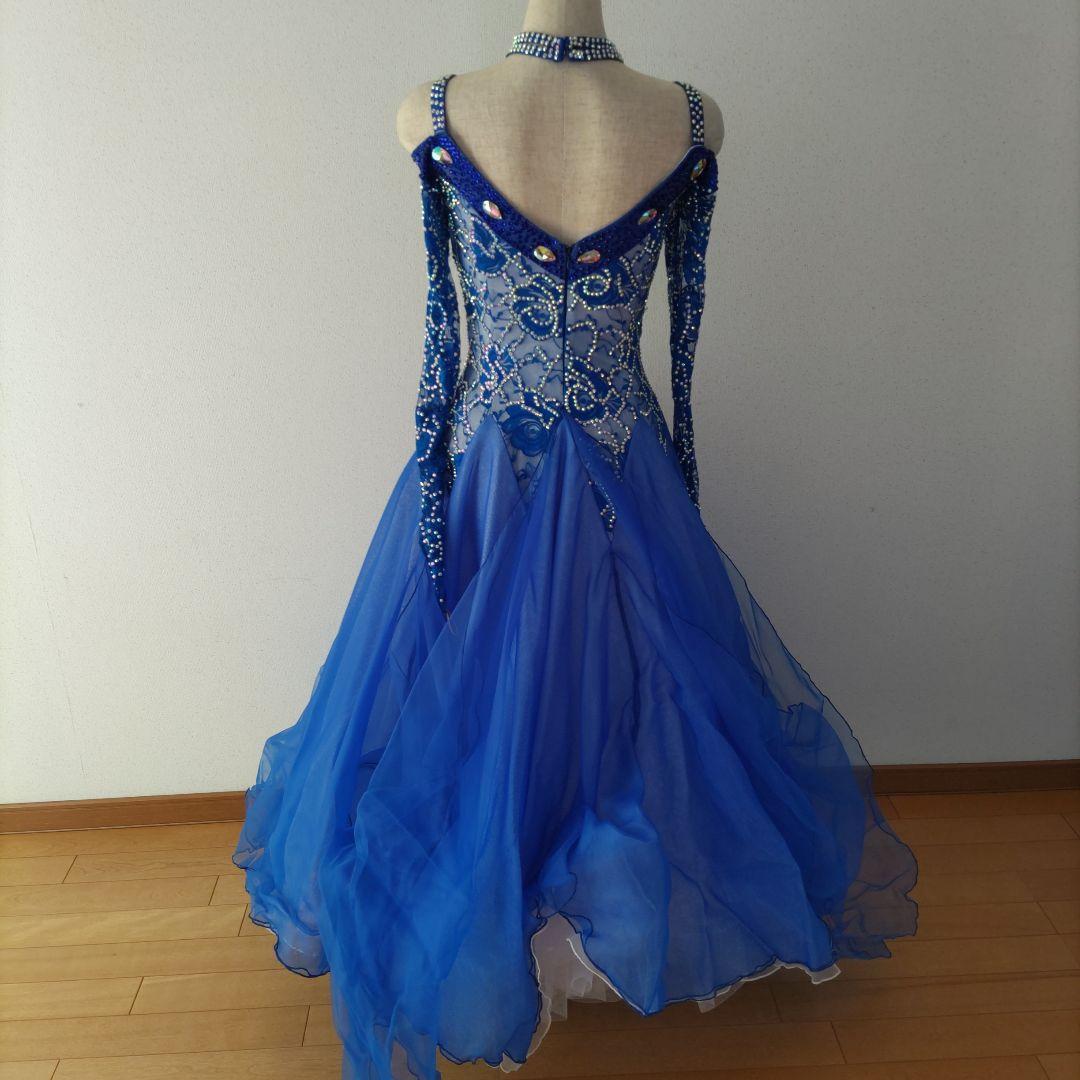 青い社交ダンスドレス