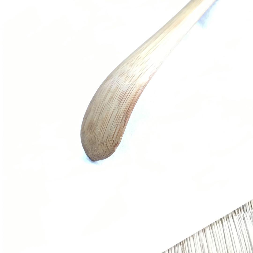 自心茶杓　銘:立鶴　10代松尾宗吾作　不染斎書付　十本之内　共筒共箱　S61CS