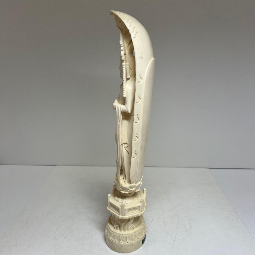 極上和彫在銘観音　626g/29.5㎝　東Y8-0123☆2Fトトル