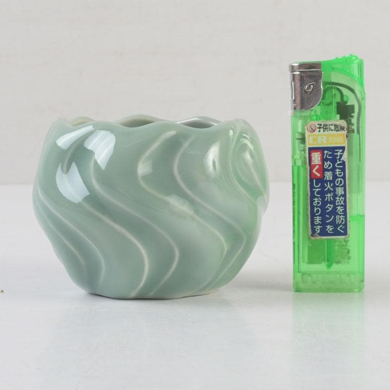 和食器　茶懐石　京焼　加藤渓山作　砧青磁　捻小附　五客　共箱　V　9314