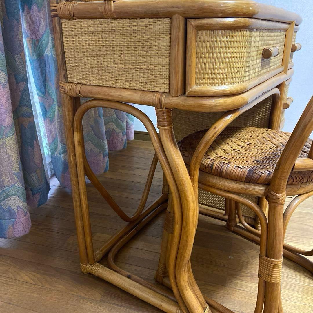 ラタン／籐／ドレッサー／鏡台／ビンテージ 椅子はつきません