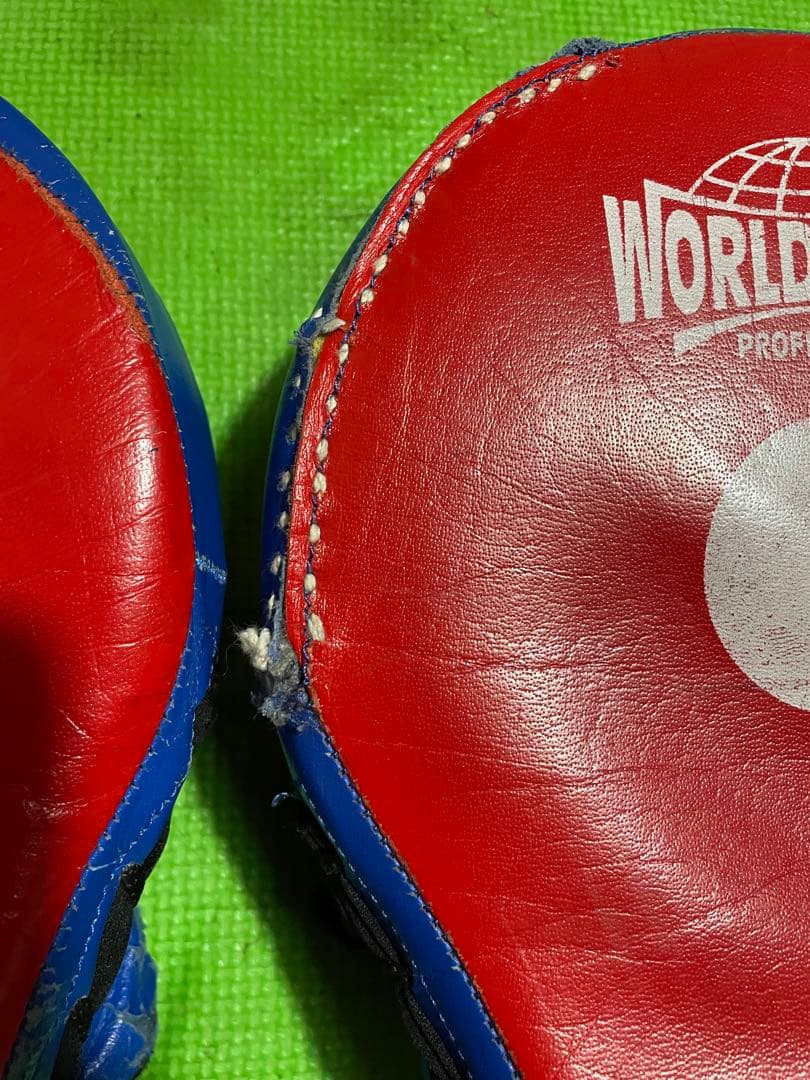 最終価格windy本革キックミットL、マーシャルワールド本革パンチングミット