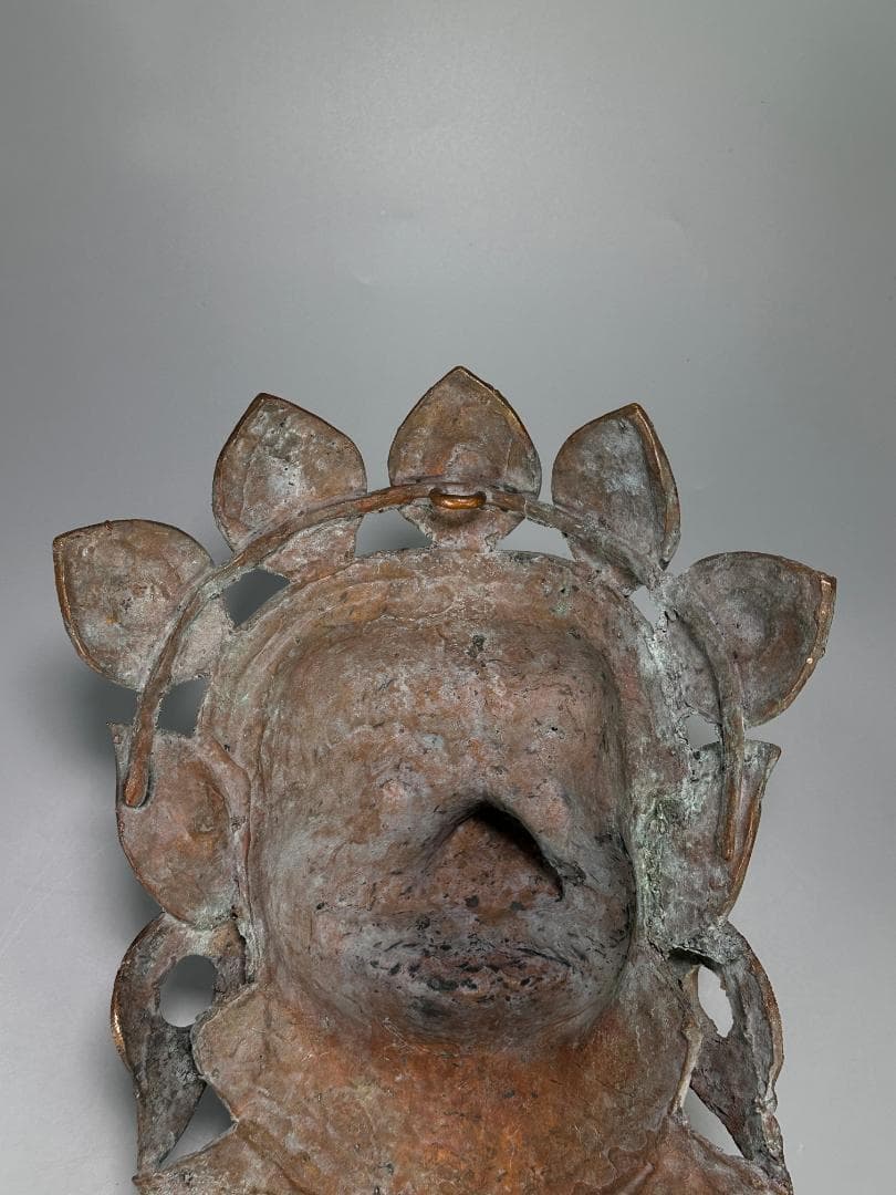 仏教美術　18世紀頃喜馬拉雅仏教　ヒマラヤ銅製面具　ヴァラーハ像　婆利迦古物保証