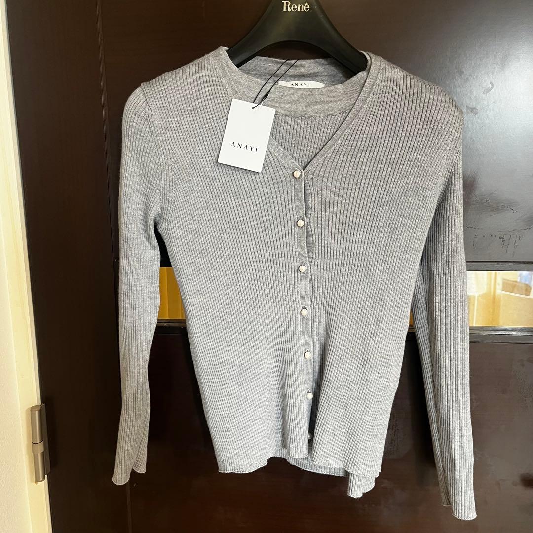 新品☆ ANAYI パール釦リブニット　セットアップ/セオリー、23区、ロペ