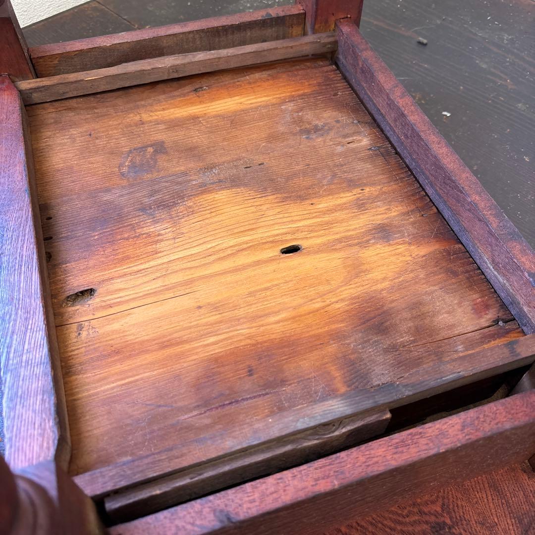 昭和レトロ 文机 小引き出し1杯｜古家具 ローテーブル 飾り台 無垢材