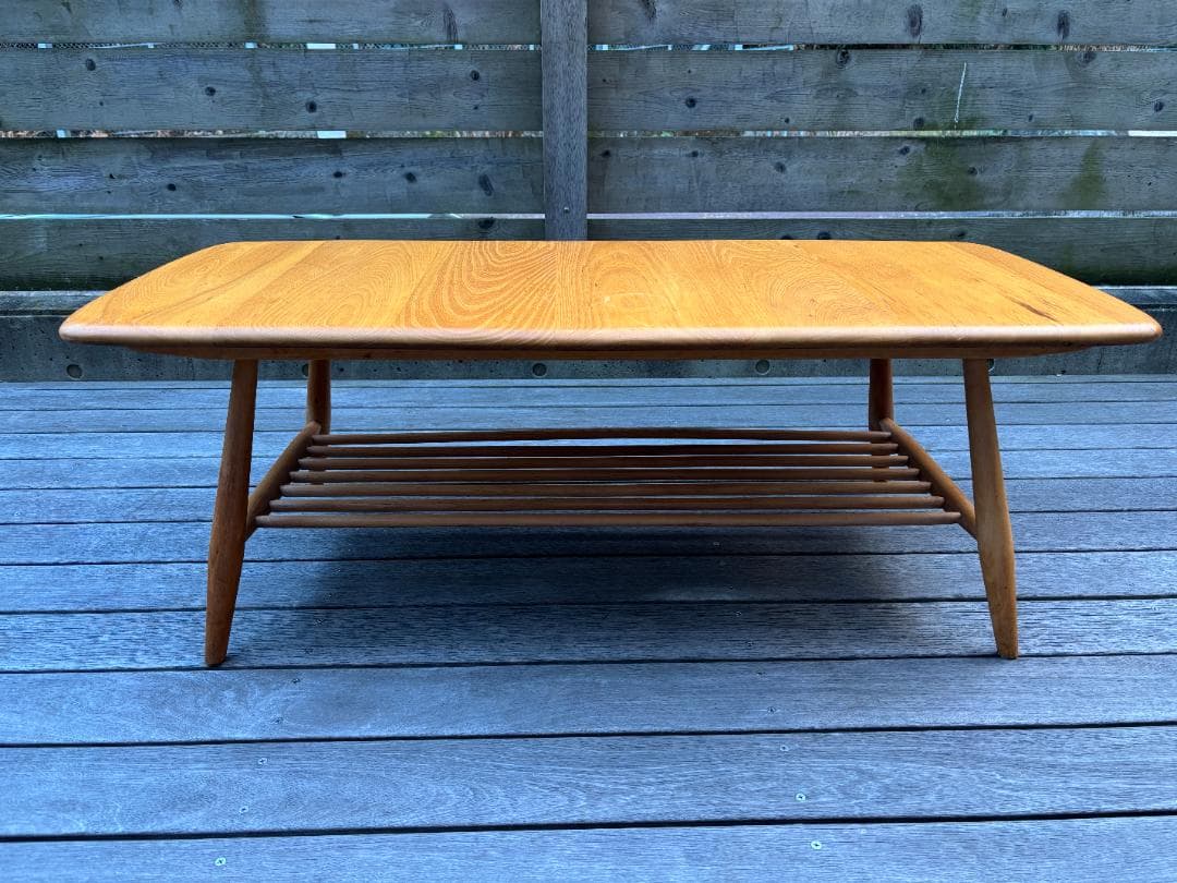 【英国アンティーク】Ercol アーコール コーヒーテーブル マガジンラック付