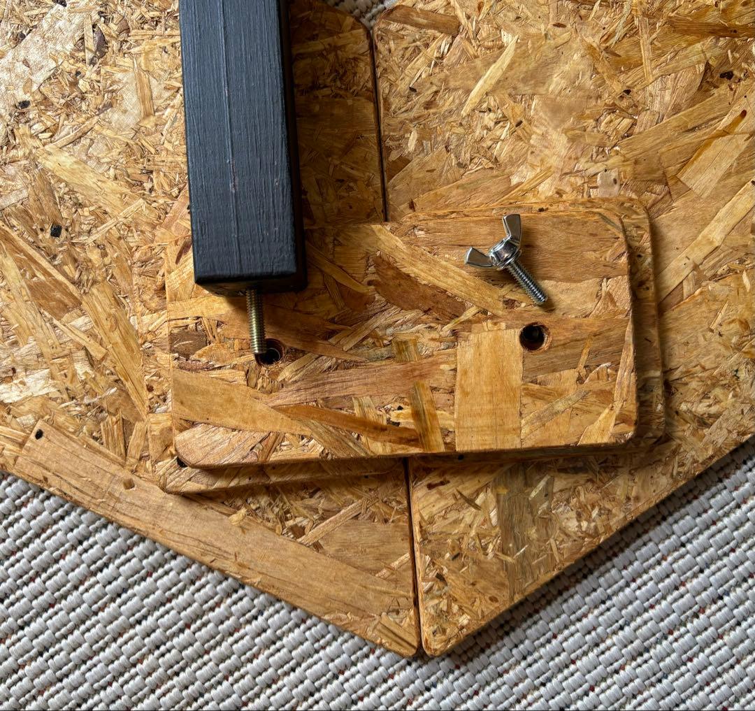 ヘキサテーブル50 センターテーブル付き　チークニス仕上げ　FHC60t