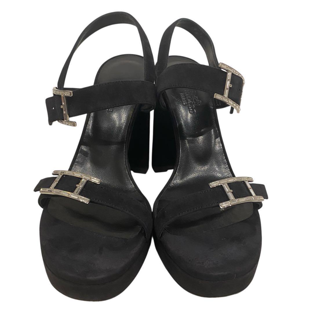 【大SALE】美品・正規品HERMES エルメス サンダル 黒 24cm