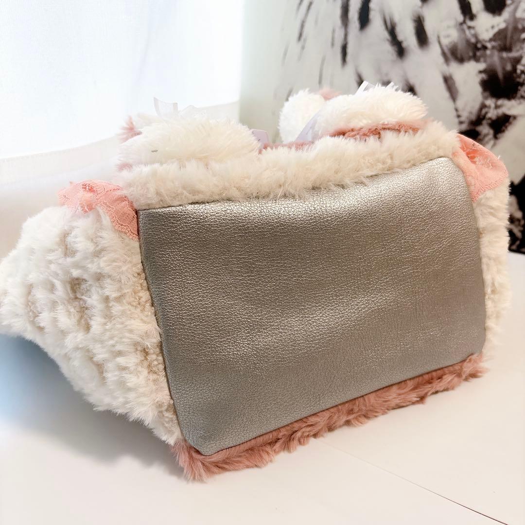 ☆*☆様 コヤンイサムチョン　バック　ふわふわファー　ルミちゃん　ピンク×アイボ