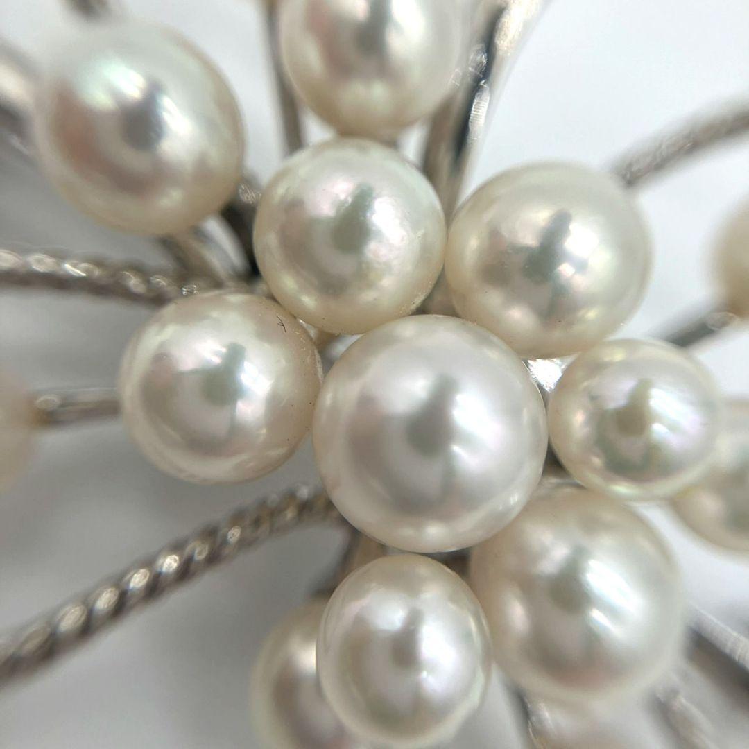 み*ら様 MIKIMOTO ミキモト　アコヤパール　ブローチ　コサージュ　シルバ