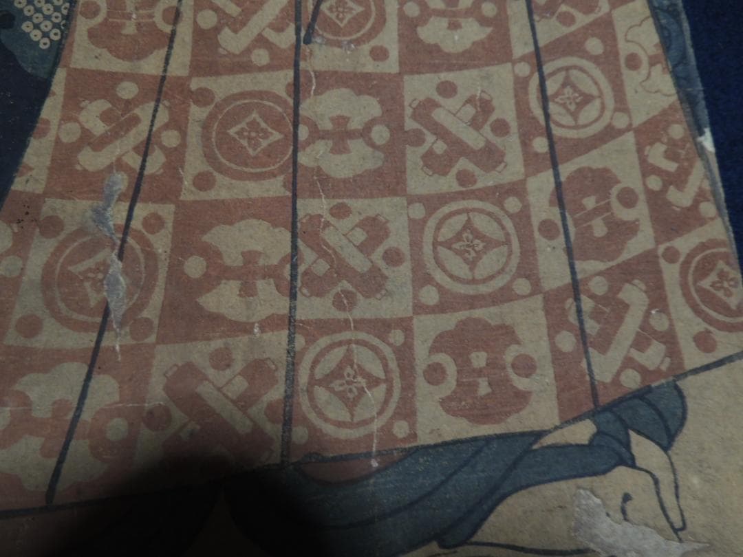 浮世絵「若侍と鷹」鷹狩？作者不明＞刀、まげ、家紋、浮世絵、江戸、Ukiyoe