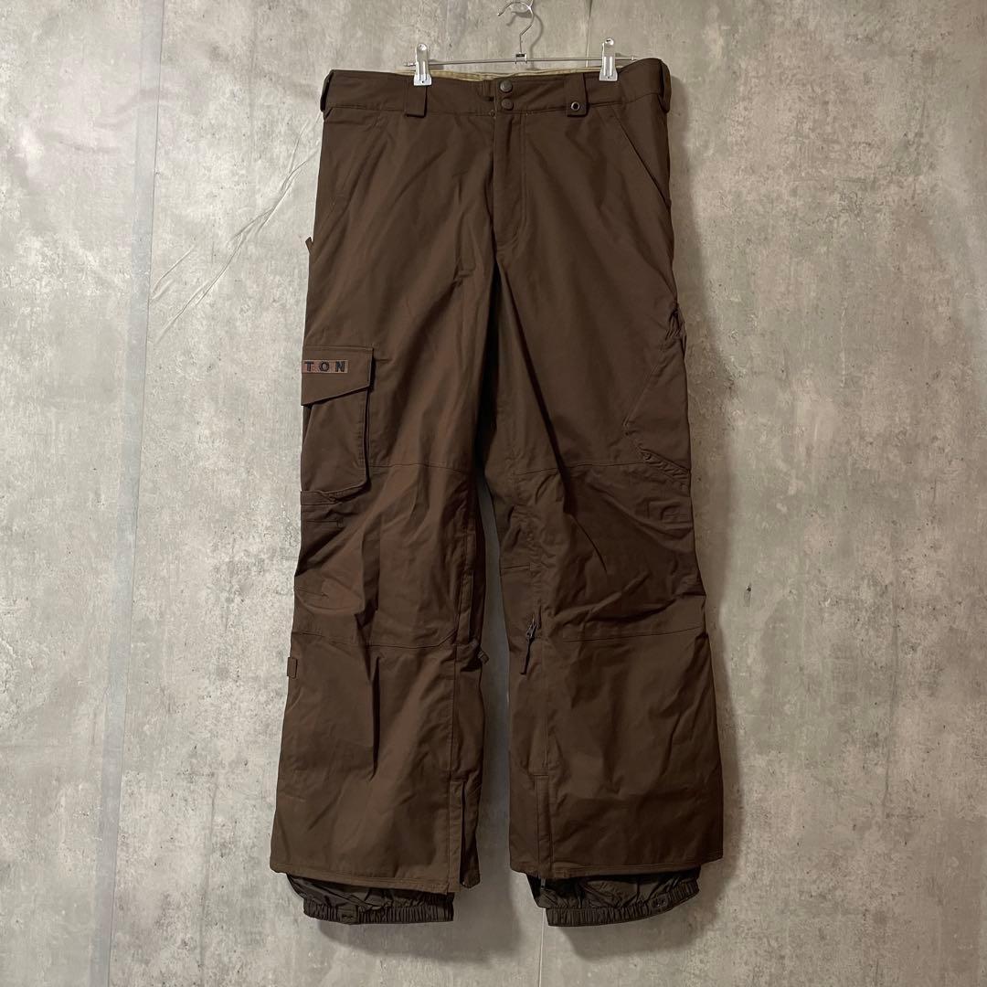 burtonバートンスキーパンツスノーボードウェアズボン下茶色ブラウン刺繍ロゴ