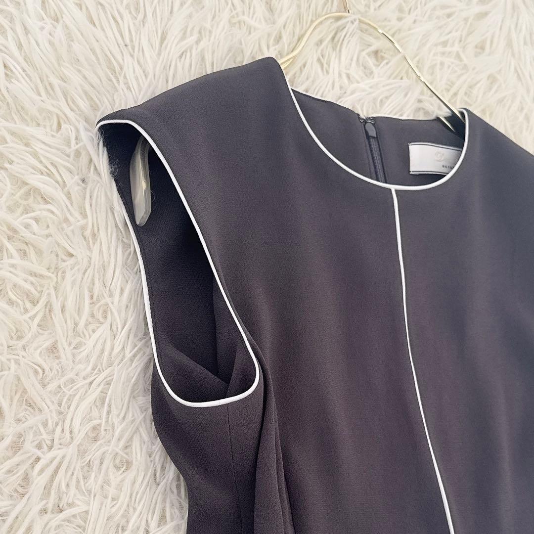 美品 BEIGE, ベイジ✨CINDY クルーネックドレス チャコールグレー 2
