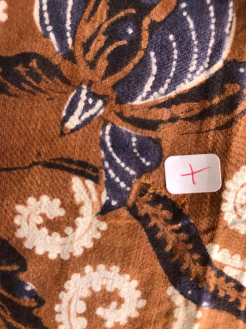 手描き　オールドバティック 藍染め(8428)