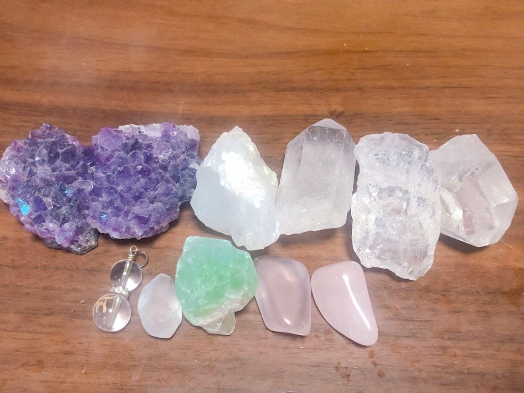 アメジスト、水晶、ローズクォーツ