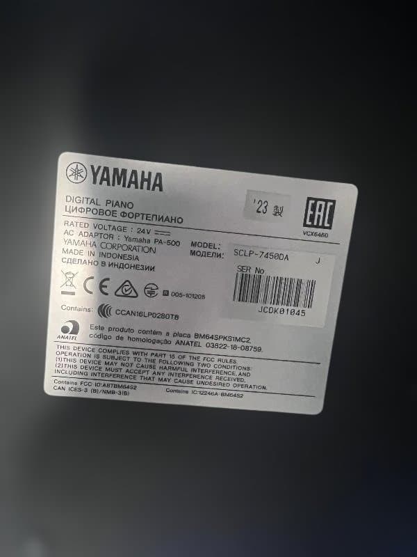 ★80920【電子ピアノ】YAMAHA　SCLP7450DA　23年製