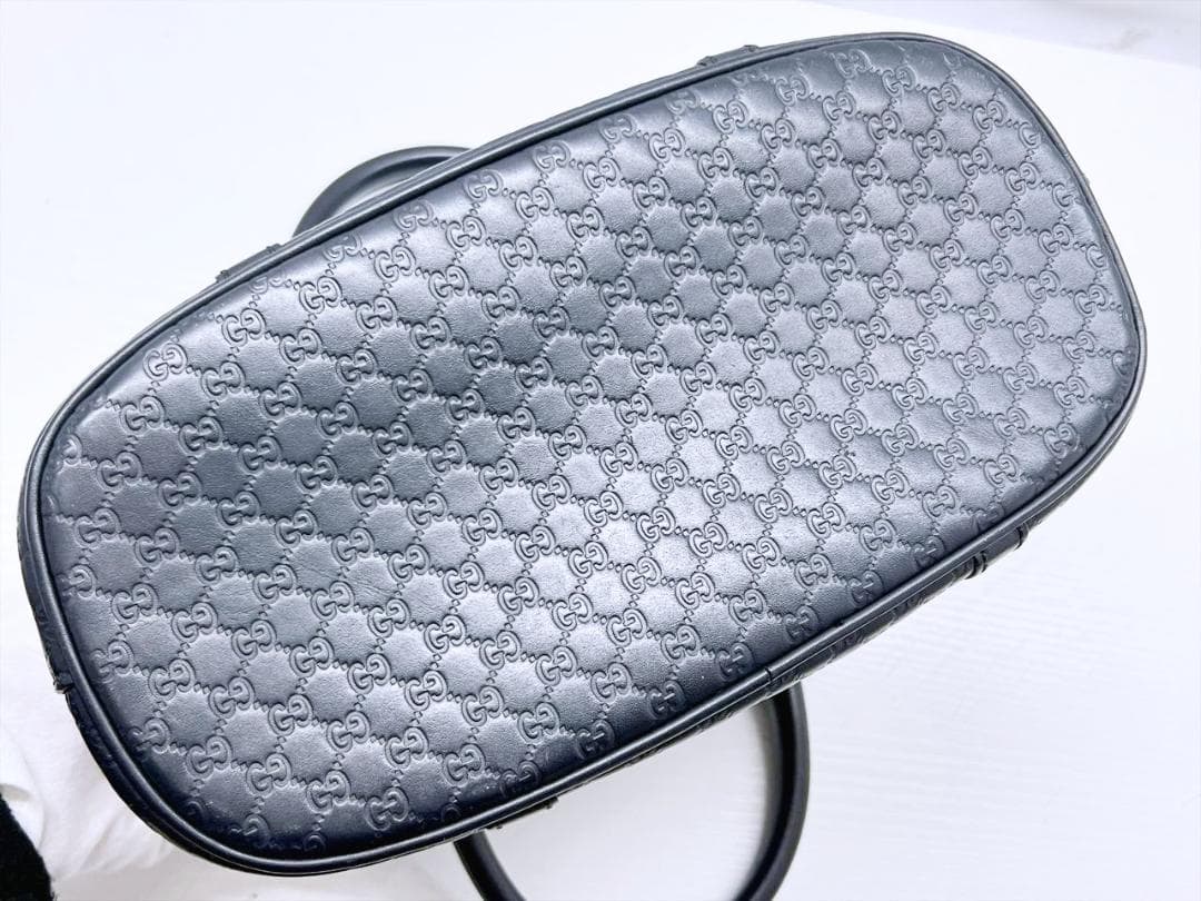 GUCCI　グッチ　マクロシマ　エンボス　ハンドバッグ　黒　449663