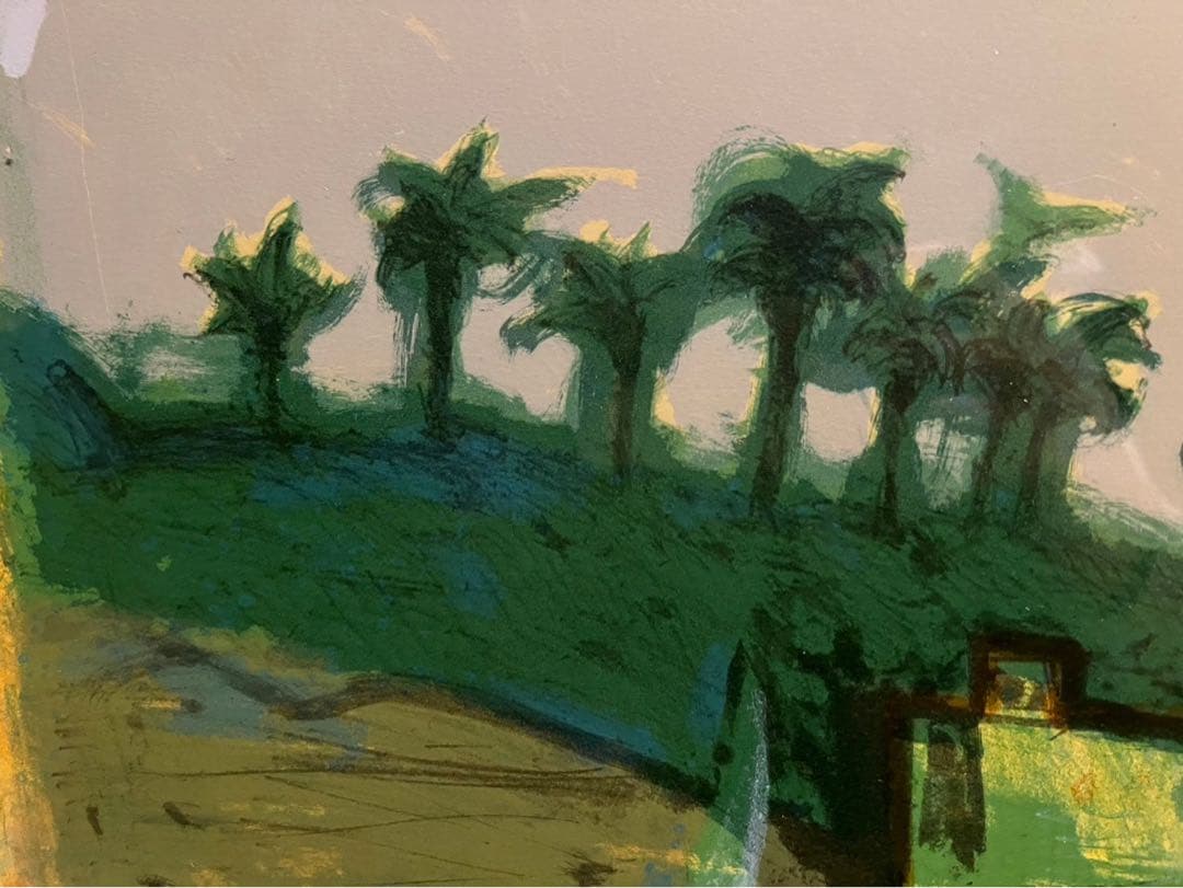 まおぽん＊吉岡耕二 aswan リトグラフ 絵画 額縁 アート