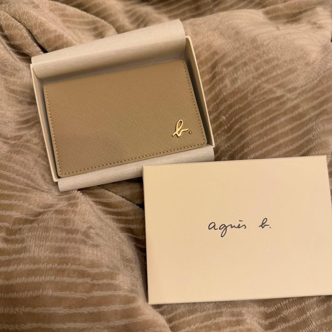 agnès b. 名刺入れ ベージュ