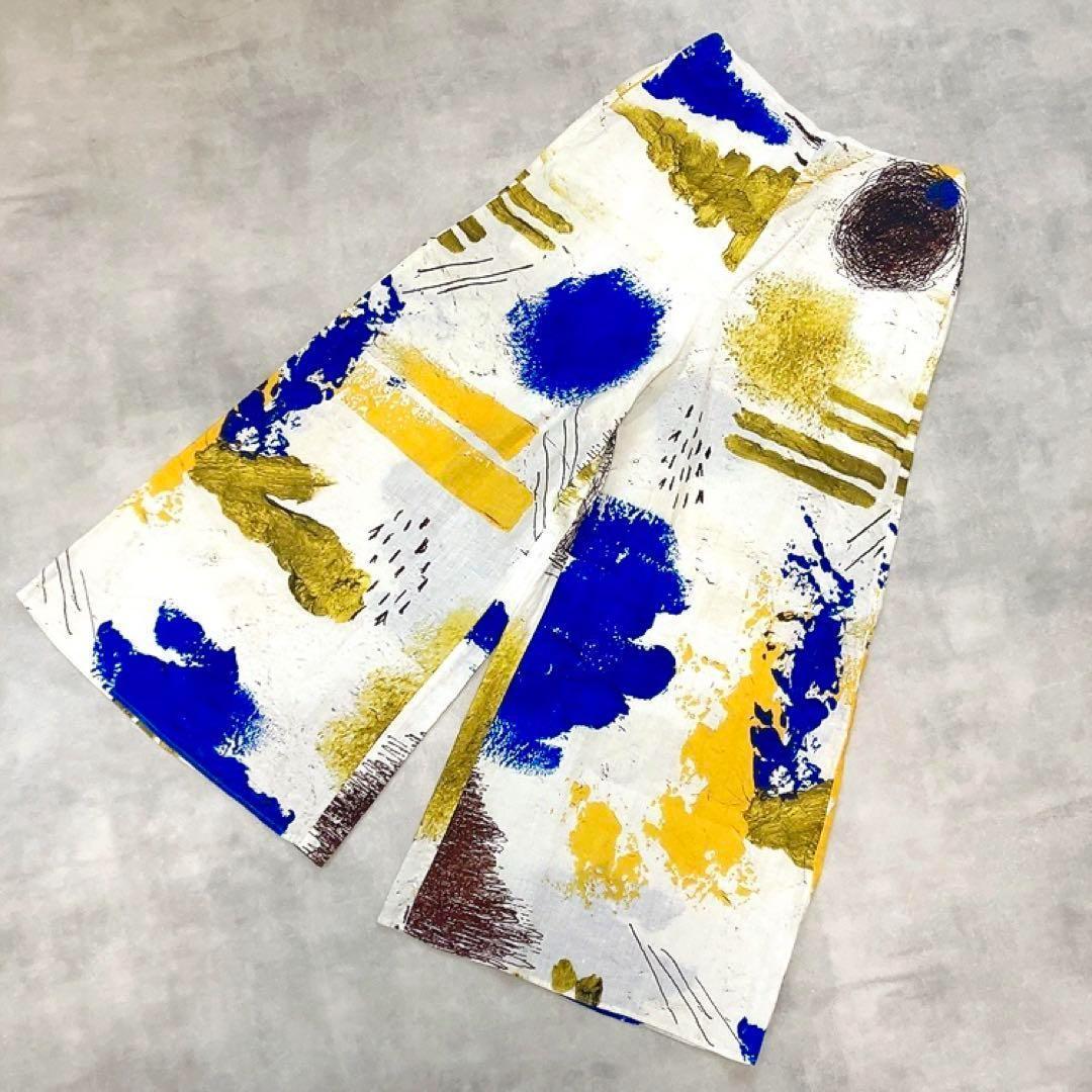 ナゴンスタンス 美品 ペイント ワイドパンツ ビッグシルエット マルチカラー