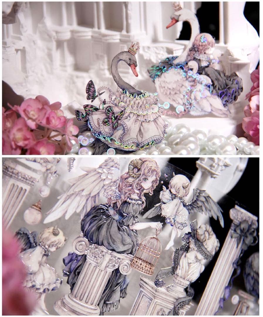 【KN060】海外PET貝殻光マスキングテープ　マステ切り売り　天鹅记　人物