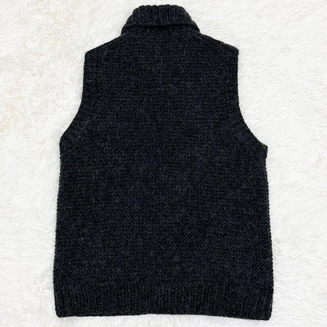 コムデギャルソンオム ニット ベスト ショールカラー ボタンベスト 厚手ニットM