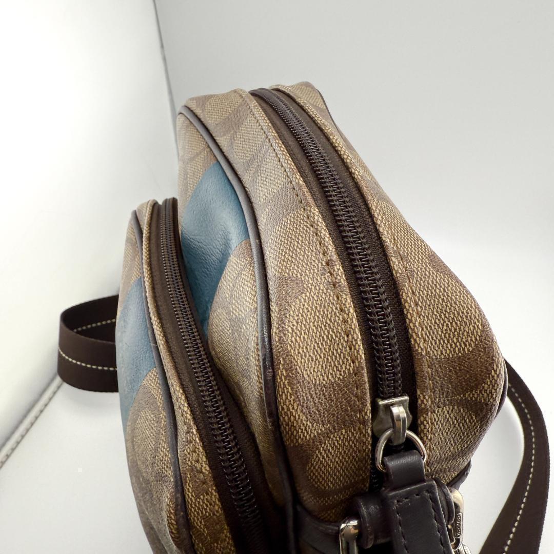 COACH コーチ ショルダーバッグ　ヘリテージ　ストライプ　シグネチャー