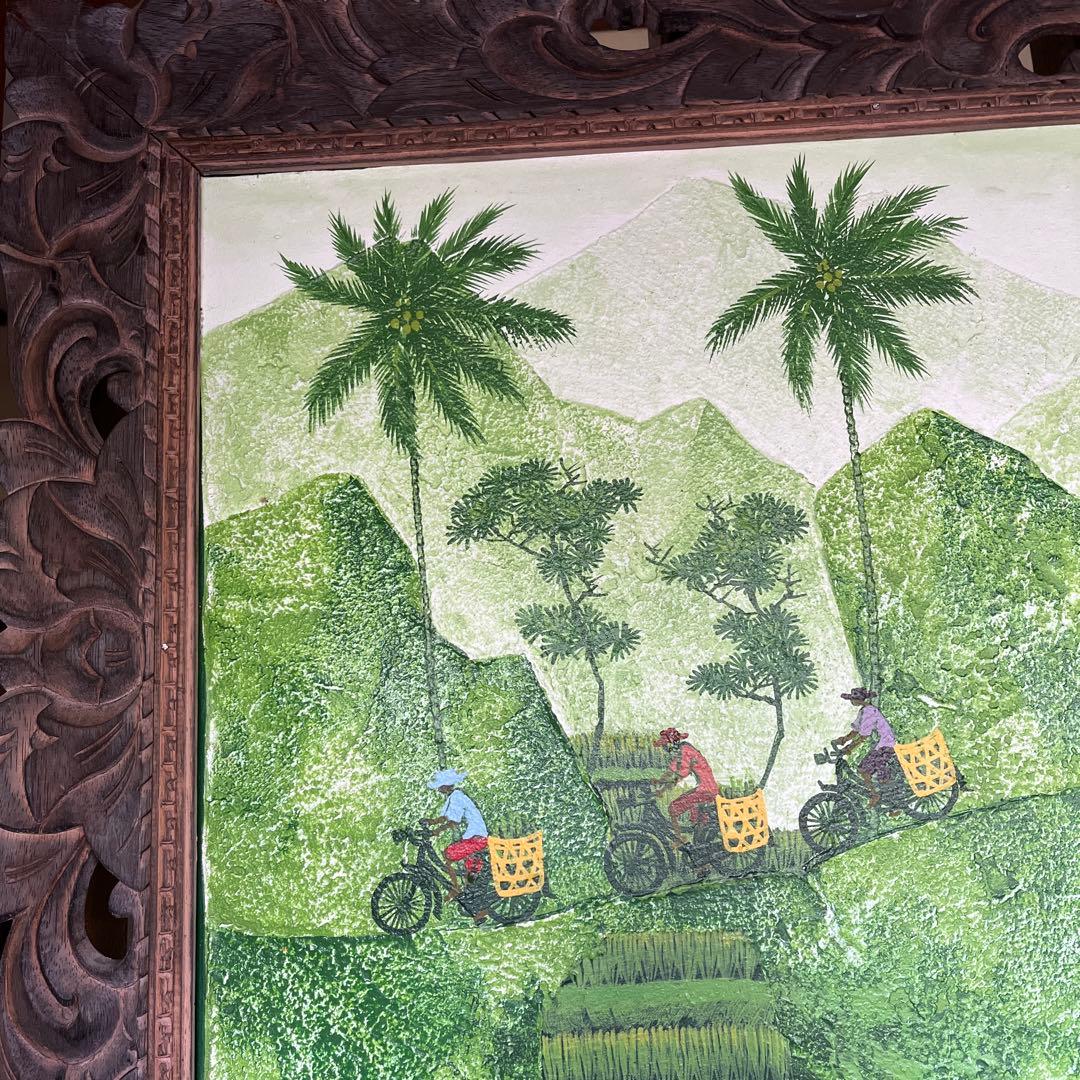 【直接引き取り】アジアン　バリウブド　特大サイズ　絵画　パネル