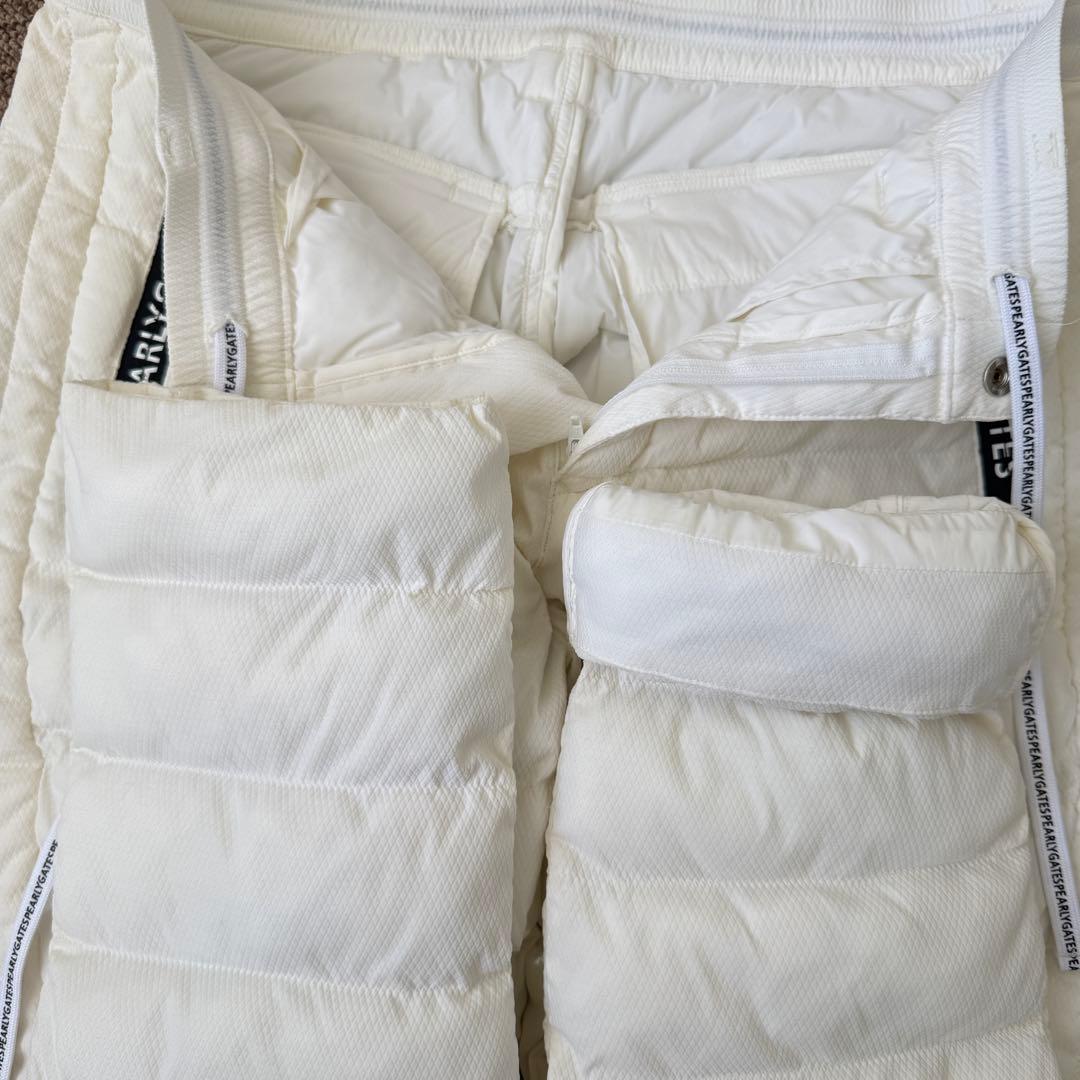 中綿入り　防寒　パーリーゲイツ　ダウン　パンツ　M〜L相当　白　秋冬　暖パン　5