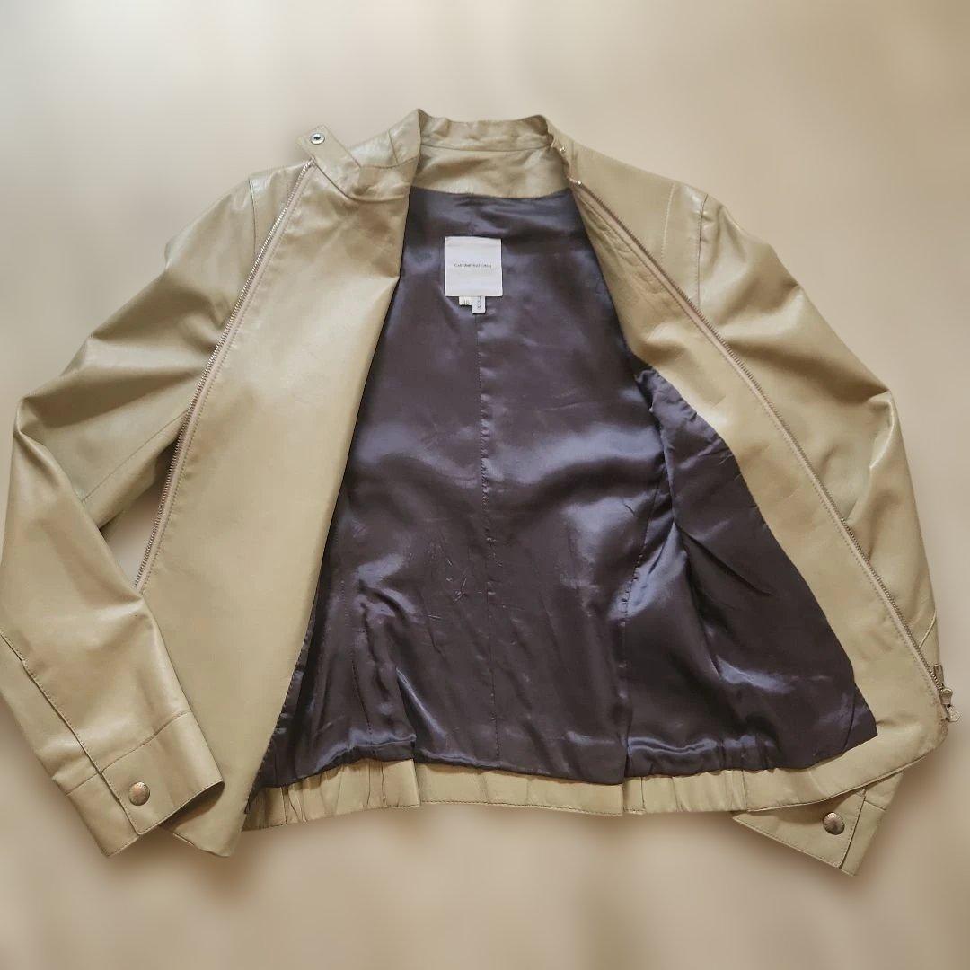 ☆彡コスチュームナショナルの柔らかいレザージャケット/ベージュ38/S〜M相当