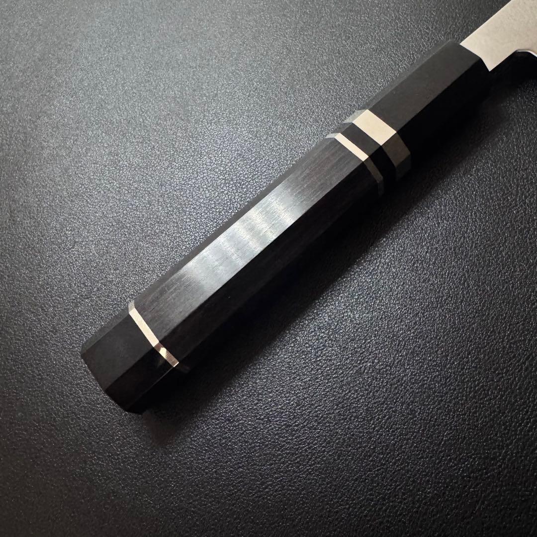240mm 切付柳刃包丁 鏡面　黒檀黒水牛八角柄 刺身包丁 全鋼