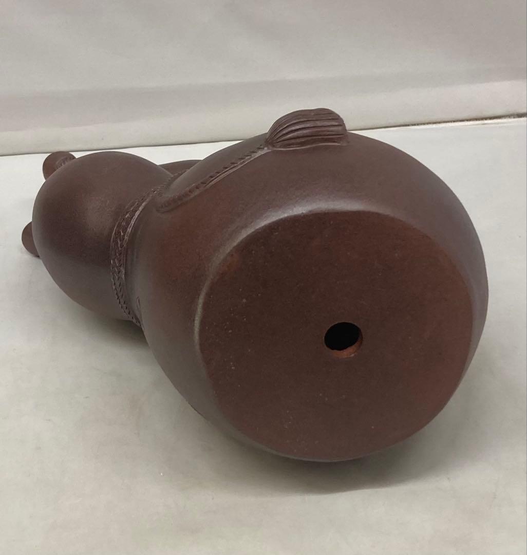 B480b「備前干支置物 午」安土窯　共箱　備前焼　令8年干支　瓢箪から駒