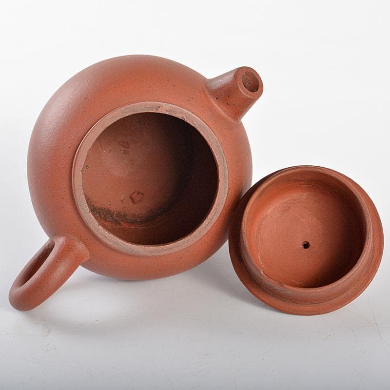 Aooa中国　紫砂　朱泥　急須　茶壷　在銘　仕覆・時代箱付　Y　R5938