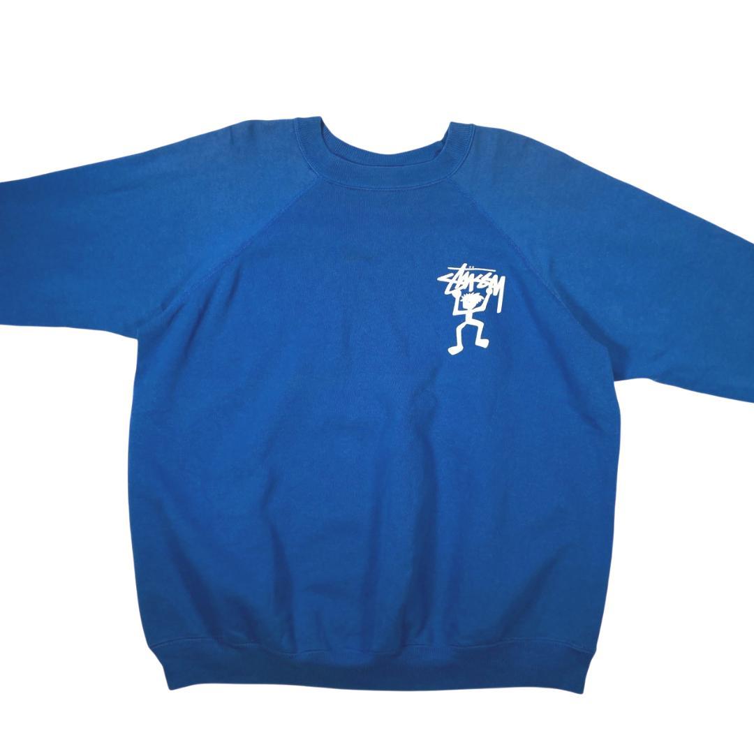 ステューシー シャドーマン スウェット USA製 90s 古着 L ブルー