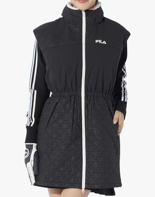 再再再値下げ新品　フィラゴルフ　中綿ワンピースLL　黒ブラックXL