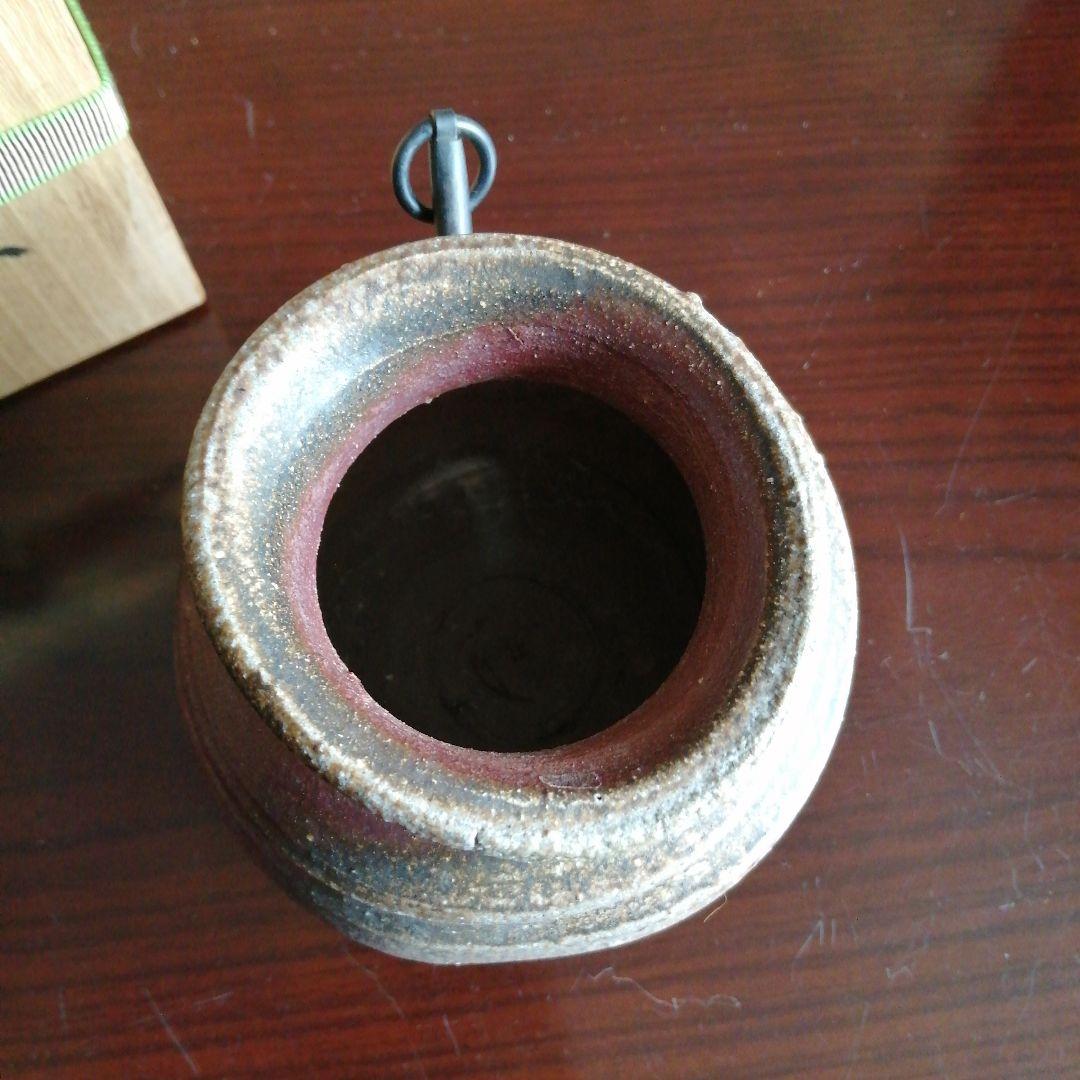 常滑焼　山田和　焼〆掛花入　11cm