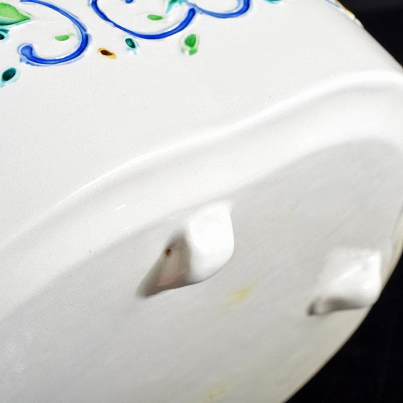 茶道具　翠嵐窯　中村翠嵐作　交趾釉　花文　木瓜喰篭　共箱　V　R9143