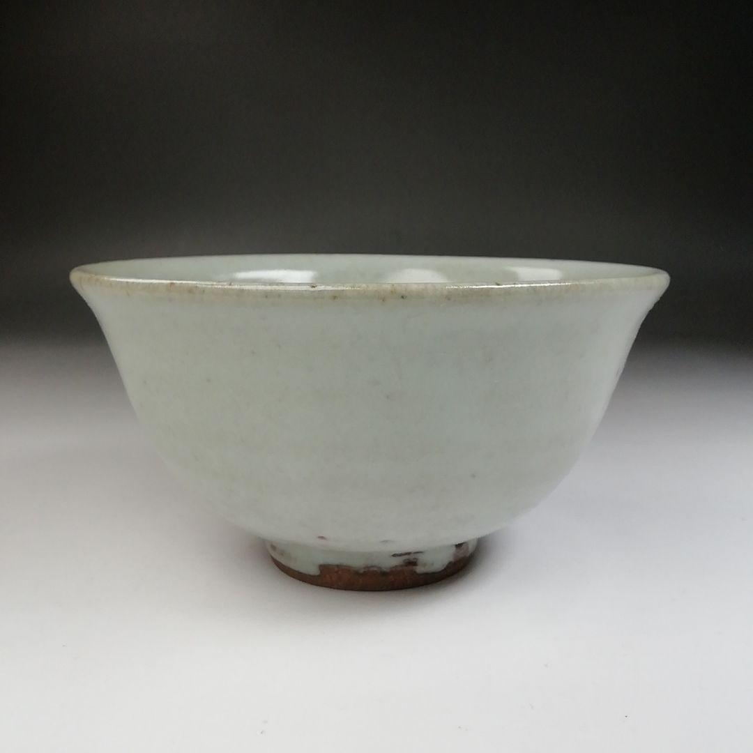 Ｔ８４８　茶碗　『白釉　茶碗』『神楽の窯　奥田康博 作』　共箱　抹茶碗　茶道具
