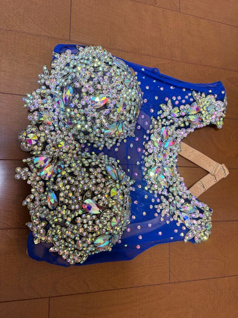 ベリーダンス 衣装 Sufel Boutique 青 メッシュ フュージョン