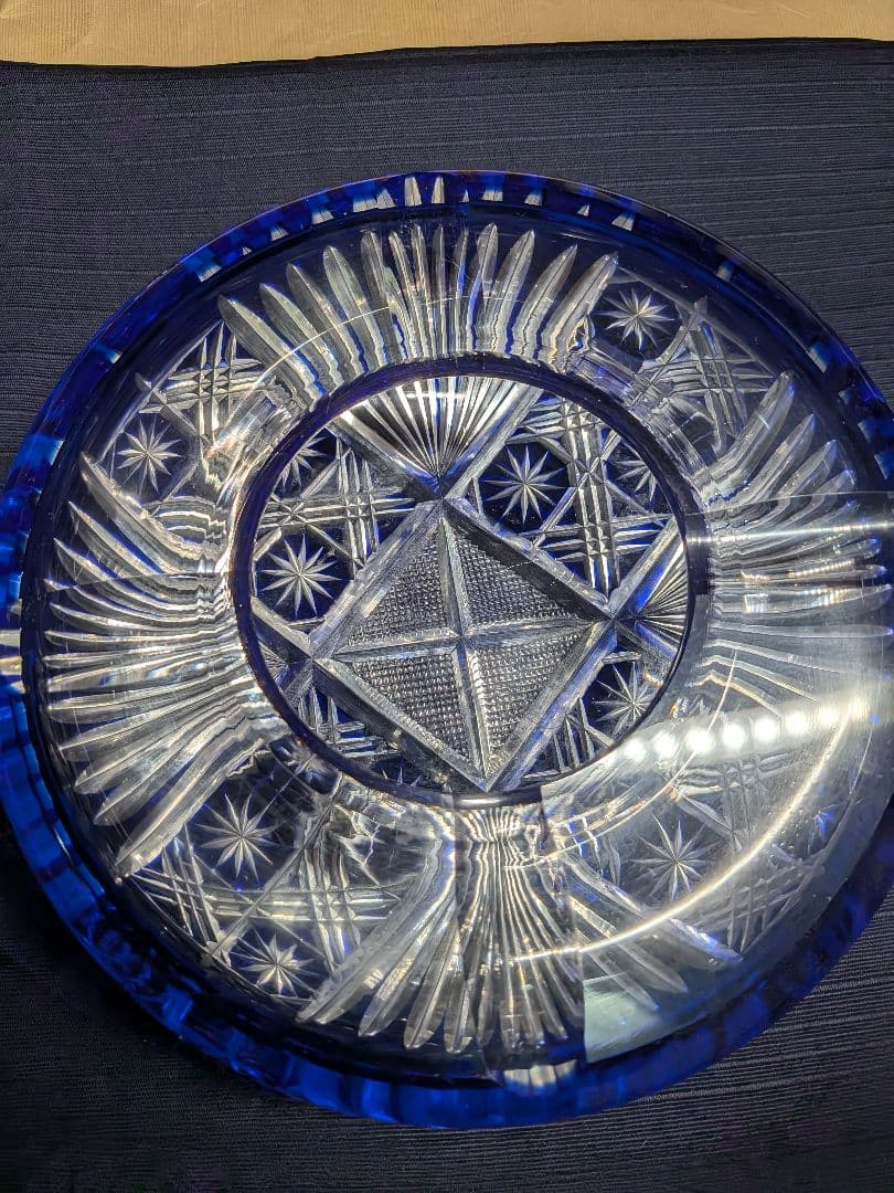 レトロ江戸切子灰皿アート飾