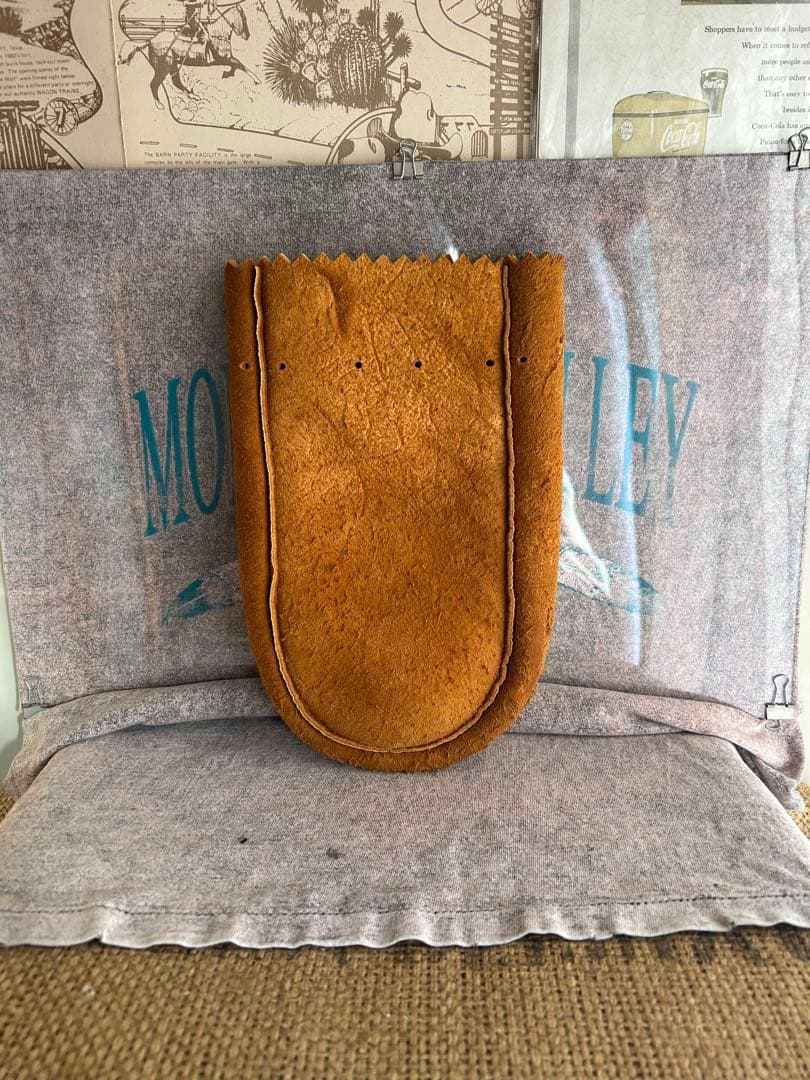 ディアスキン巾着　キャメル　スエード